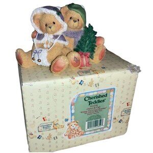Cherished Teddies Cheryl and Carl Wishing You a Cozy Christmas 141216